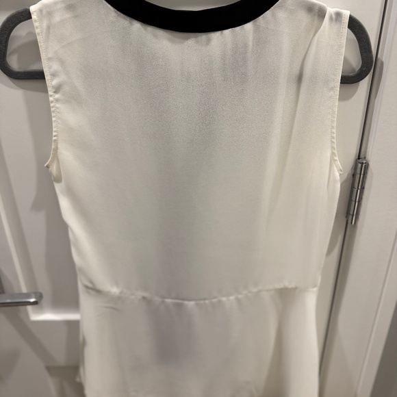 BCBG Maxazria, Size Small, White with Black Lace, soft peplum Top - Picture 3 of 3